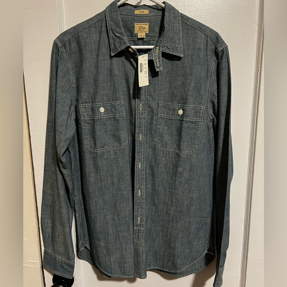 J. Crew Chambray Work  Shirt Slim M